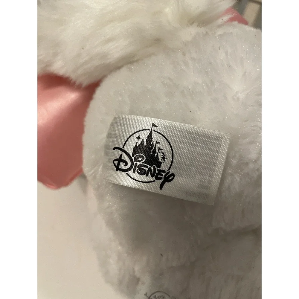 Disney Parks Aristocats Marie‎ Plush White Cat Pink Bows Big Feet Stuffed Animal